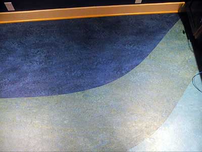 swirly marmoleum floor