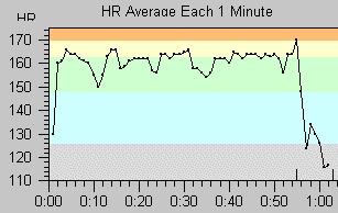 Bob's heart rate during the race